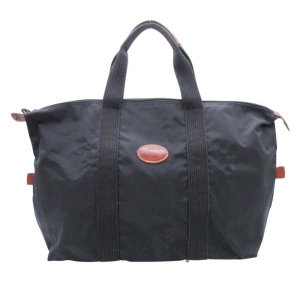 良品 Longchamp ロンシャン ボストンバッグ 旅行カバン トートバッグ 大容量 カバン 鞄 黒 ブラック レディース 古着 中古