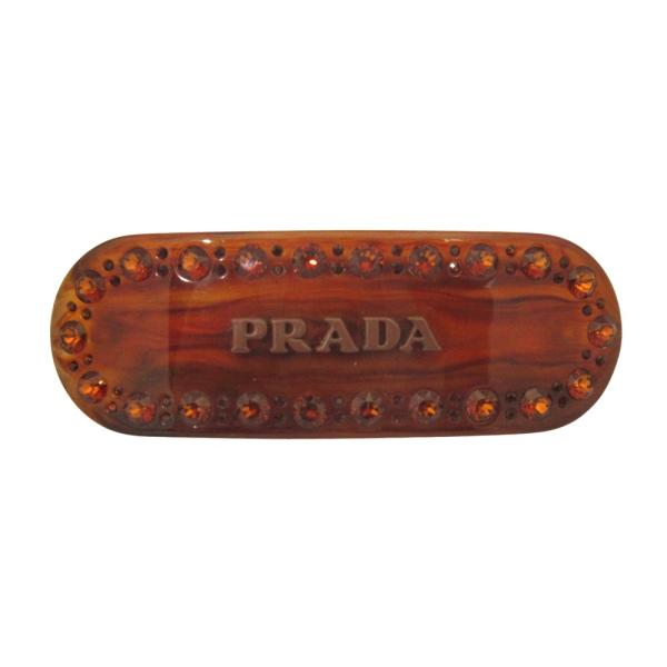 PRADA（プラダ） 美品 バレッタ ヘアアクセサリー ラインストーン