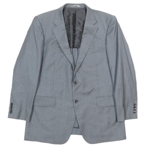 美品 Loro Piana ロロピアーナ super 130's ストライプ テーラードジャケット ウール 背抜き 2B サイドベンツ スーツ グレー メンズ 古着 中古 USED Loro Piana（ロロピアーナ） 美品 super 130's ストライプ テーラード