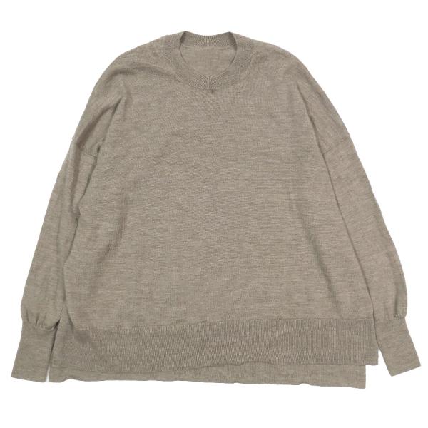 美品 JOURNAL STANDARD relume ジャーナルスタンダード レリューム BiellaYarn ニット ワイドクルーネックプルオーバー ベージュ レディース 古着 中古