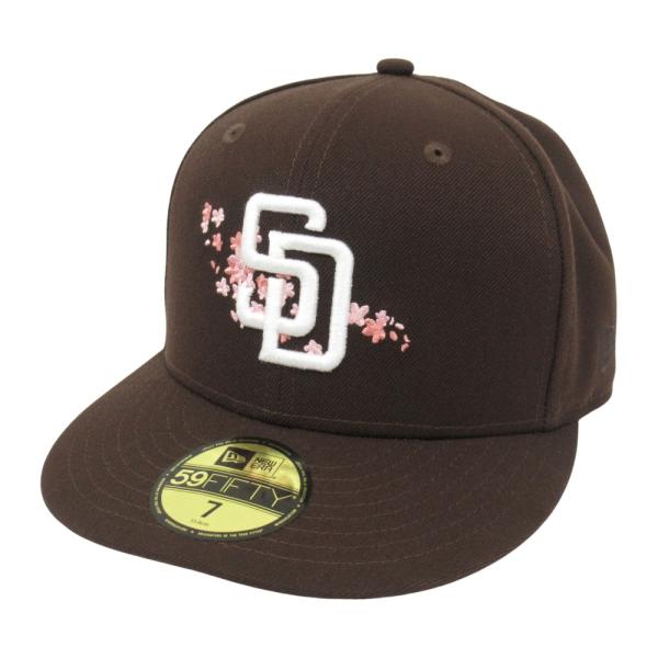 美品 NEW ERA ニューエラ 59FIFTY Sakura Pack サンディエゴ・パドレス キャップ 帽子 さくら 桜 サイズ7（55.8cm） 茶 ブラウン メンズ レディース 古着 中古