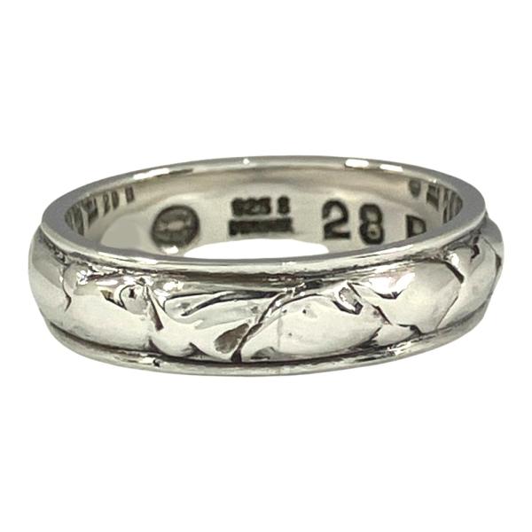 新品同様 Georg Jensen ジョージジェンセン 新品仕上げ済 ボタニカルモチーフ リング 指輪 SV925 #28D ヴィンテージ 約9号 シルバー メンズ レディース 古着 中