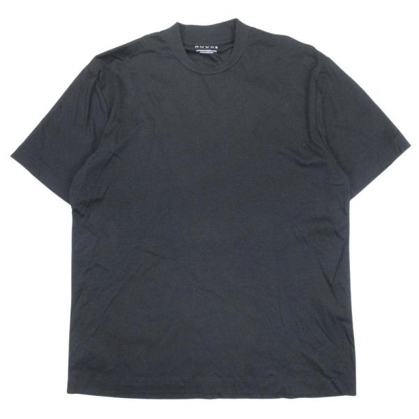 美品 AOURE アウール クルーネック Tシャツ カットソー トップス 半袖 ハイゲージ コットン天竺 L 黒 ブラック メンズ 古着 中古