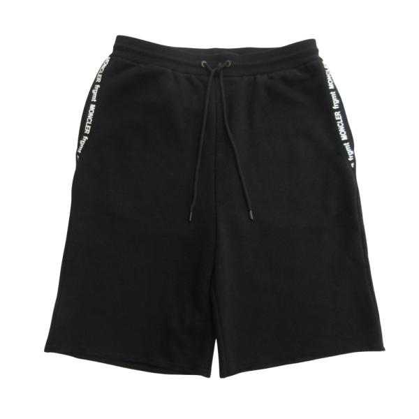 美品 MONCLER GENIUS モンクレール ジーニアス × FRAGMENT フラグメント PANTALONE CORTO スウェット ショート パンツ S 黒 ブラック メンズ 古着 中古 USED MONCLER（モンクレール） 美品 MONCLER GENIUS ジーニアス × FRAGMENT