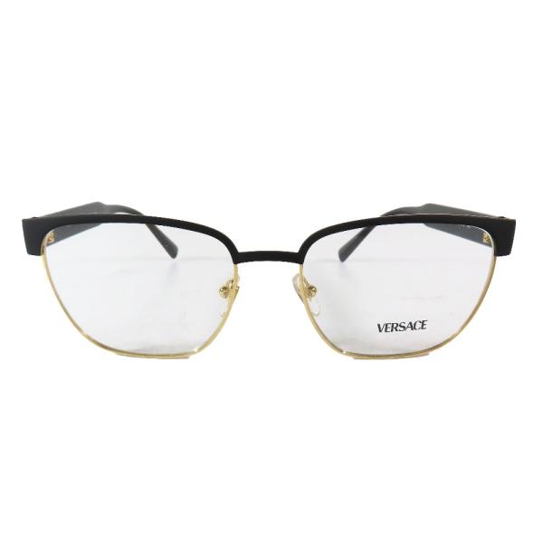 未使用 VERSACE ヴェルサーチ 1264 1436 ウェリントン グレカ サングラス メガネ アイウェア デモレンズ 54□18 140 ブラック メンズ 古着 中古 USED VERSACE（ヴェルサーチェ） 未使用 ヴェルサーチ 1264 1436