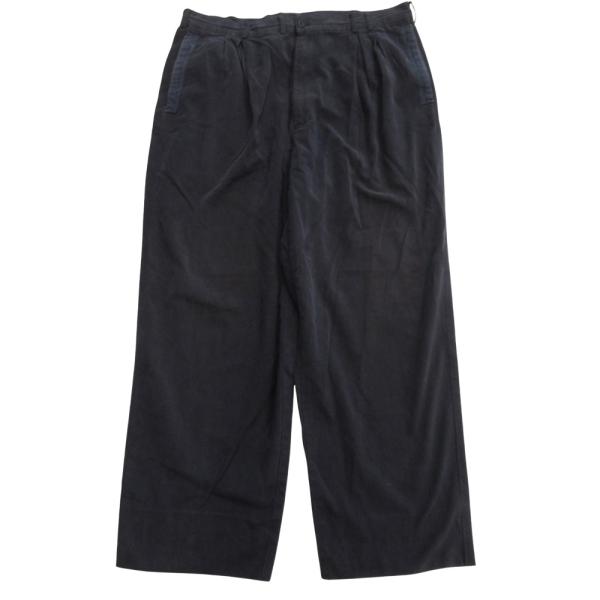 Papas ISLAND パパス アイランド パンツ スラックス 2タック ウエスト紐 大きいサイズ LL ネイビー メンズ 古着 中古