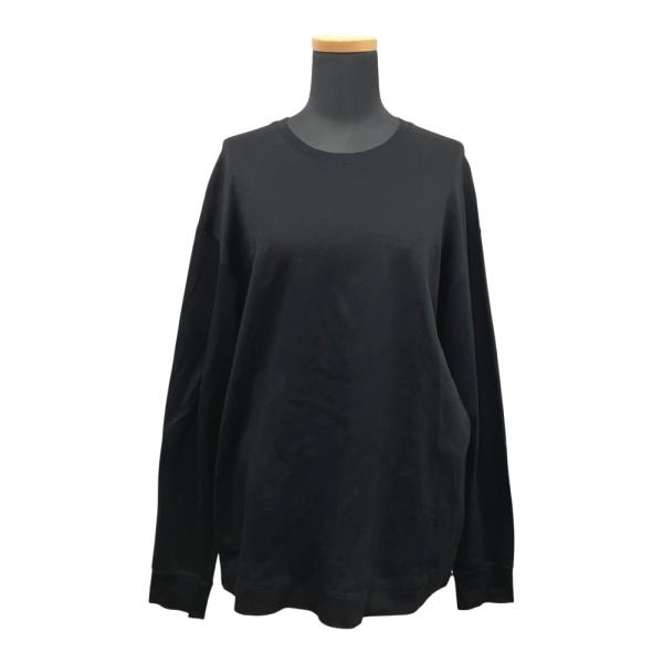 良品 ebure エブール ソフトコットン カットソー ロング Tシャツ 長袖 無地 38 黒 ブラック レディース 古着 中古