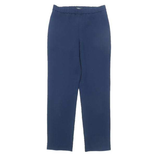 美品 theory セオリー 01-9106057-895 ストレート イージーパンツ ウエストゴム ボトムス XX0 ネイビー レディース 古着 中古