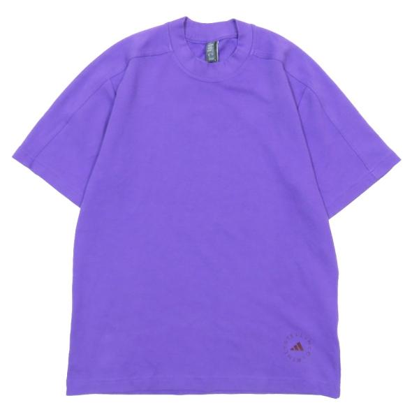 美品 adidas by Stella McCartney アディダスバイステラマッカートニー ロゴ 半袖 Tシャツ クルーネック XS パープル レディース 古着 中古