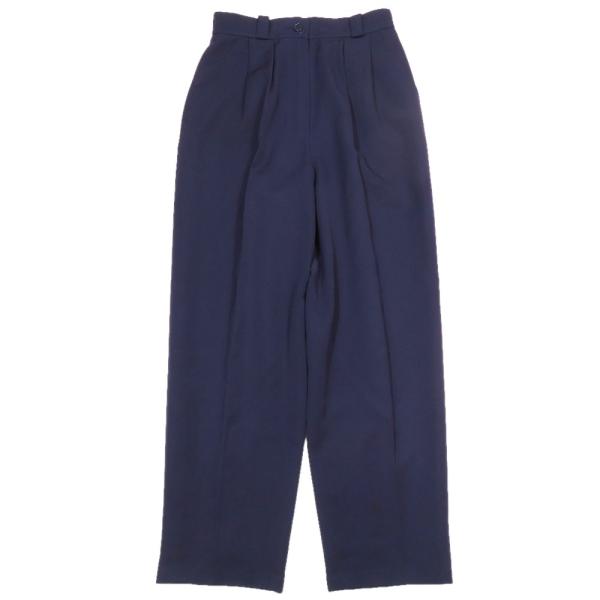 良品 NINA RICCI ニナリッチ ヴィンテージ スラックス ストレートパンツ タック センタープレス 11 パープル系 レディース 古着 中古