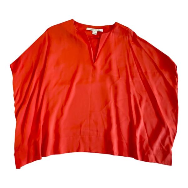 良品 DIANE VON FURSTENBERG ダイアンフォンファステンバーグ シルク ドルマン プルオーバー ノースリーブ カットソー サイズS ピンク レディース 古着 中古