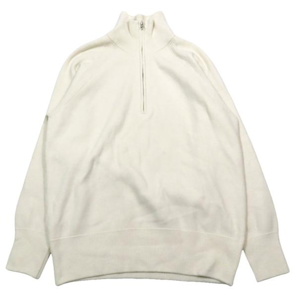 良品 green label relaxing グリーンレーベルリラクシング ハーフジップ ニット セーター 長袖 カットソー M ライトベージュ メンズ 古着 中古