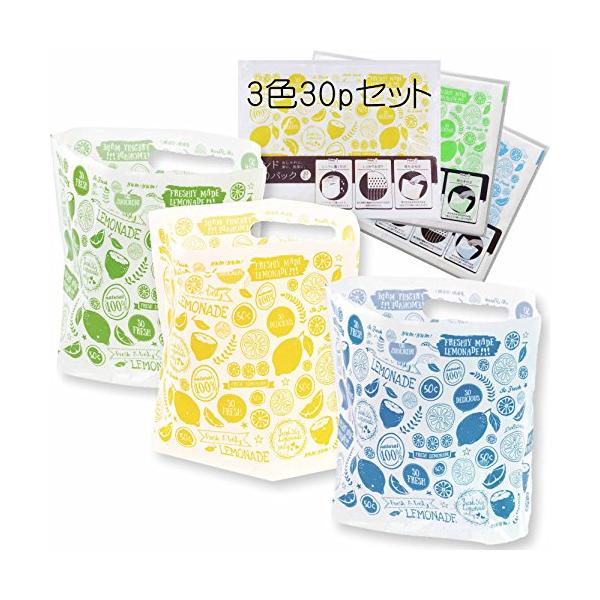 他サイト： エピオス 三角コーナーいらず 自立する 生ゴミ 水切り袋 3色 30枚 セット 7095*3の商品画像