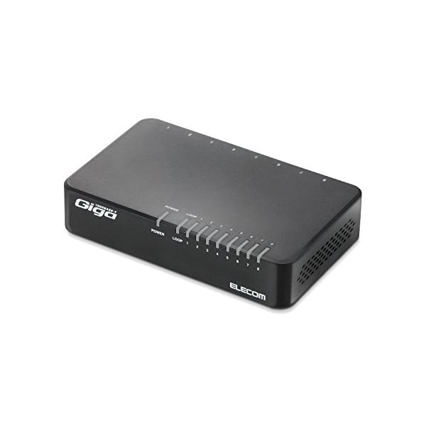 エレコム スイッチングハブ ギガビット対応 8ポート AC電源 EHC-G08PA2-B