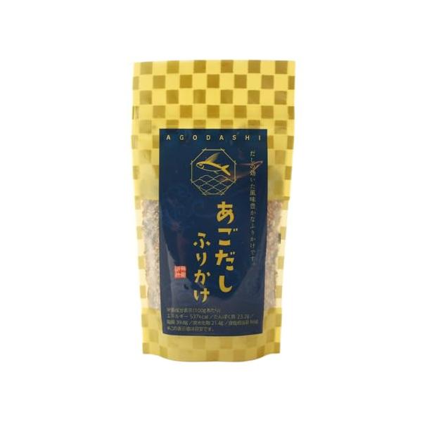 だしの効いた風味豊かなふりかけです。・原材料:ごま加工品(いりごま、煮干し(いわし、食塩)、その他)(国内製造)、あごだし顆粒(食塩、飛魚粉末、砂糖、酵母エキス、昆布粉末、椎茸エキスパウダー)、ふりかけの素(食塩、焼のり、鰹節粉末、砂糖、ぶ...