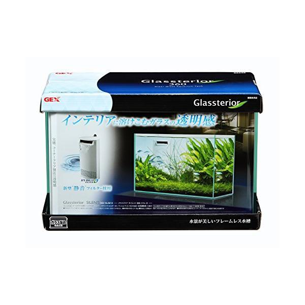 他サイト： ジェックス GEX AQUARIUM グラステリアサイレント360スリムH 静音フィルター付 水槽3年フレームレス水槽W36×D17×H24cmの商品画像