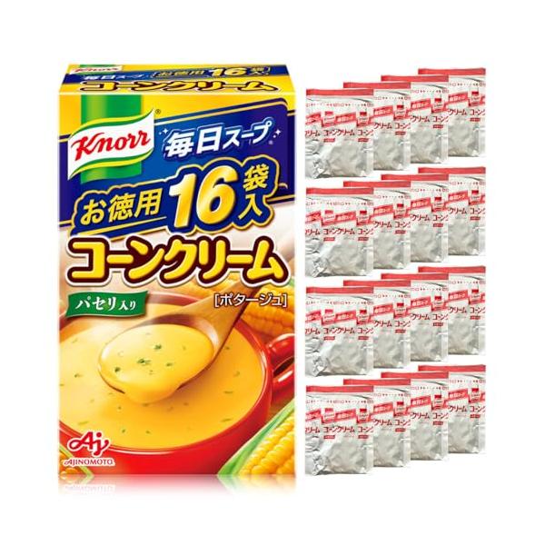-/16袋入箱/-・FlavorName:コーンクリームSize:16袋入箱・パッケージ個数:1・スーパースイートコーンの甘みと風味がとけ込んだコーンクリームスープです。・献立のプラス１品はもちろん、間食にピッタリです。