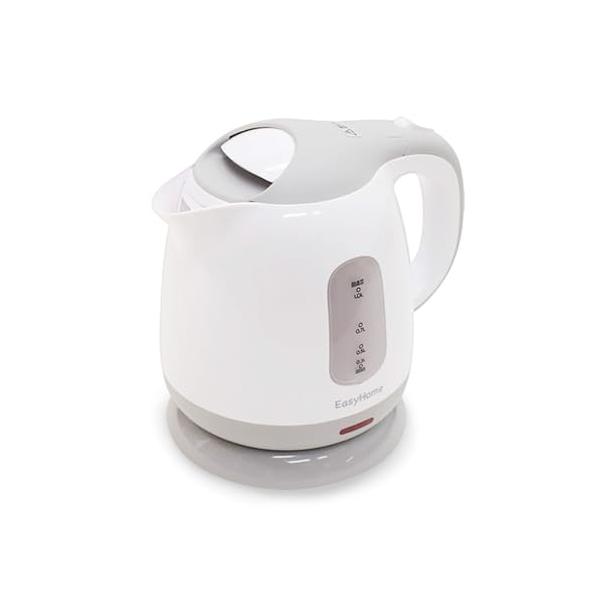 他サイト： ヒロコーポレーション ヒロ・コーポレーション 中身が見やすい 電気ケトル 付き 空焚き防止機能付き 1.0L コンパクト グレー KTK-300の商品画像