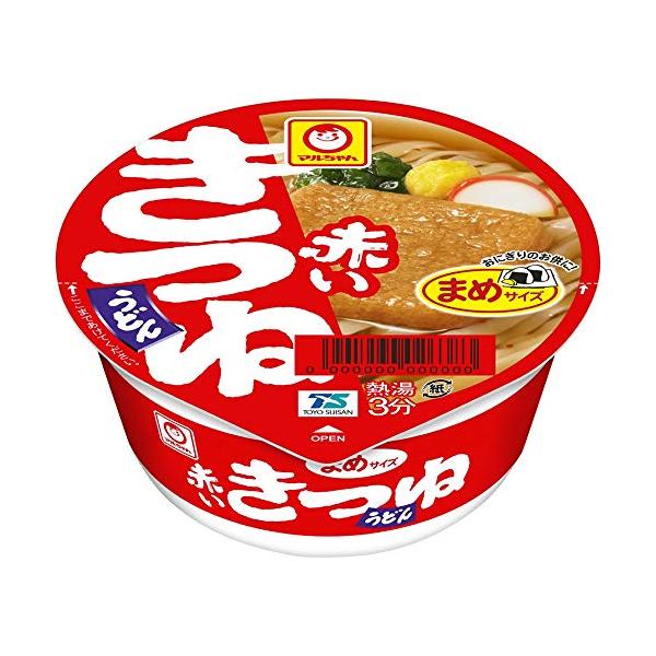 他サイト： マルちゃん 赤いまめきつねうどん ( 41g×12個 / ミニサイズ ) カップ麺 うどん ( あげ 入り / 関東風だし ) カップうどん まの商品画像