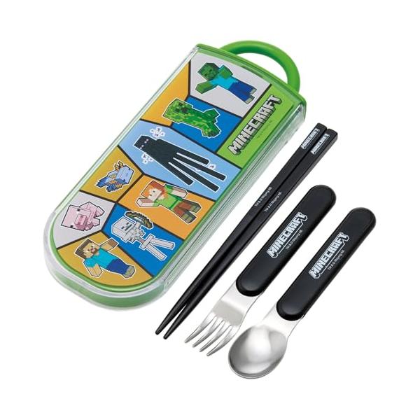 トリオセット/-/TACC2AG・Color:トリオセット・パッケージ個数:1・サイズ：横19.8×縦7.6×高1.7、箸：16.5、スプーン・フォーク：13cm・材質：フタ・箸：AS樹脂、本体：ポリプロピレン、スプーン・フォーク：ステンレ...