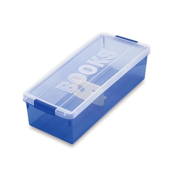 他サイト： 伊勢藤(ISETO) コミック本収納ケース ブックス ブルー 幅21.0×奥行52.8×高さ14.3cm 日本製 仕切り板 普通コミック誌約25の商品画像