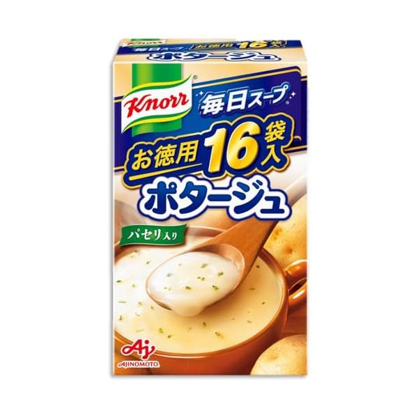 -/16袋入箱/-・FlavorName:ポタージュSize:16袋入箱・パッケージ個数:1・じゃがいも・にんじん・たまねぎなどの野菜のおいしさがとけ込んだポタージュスープです。・献立のプラス１品はもちろん、間食にピッタリです。