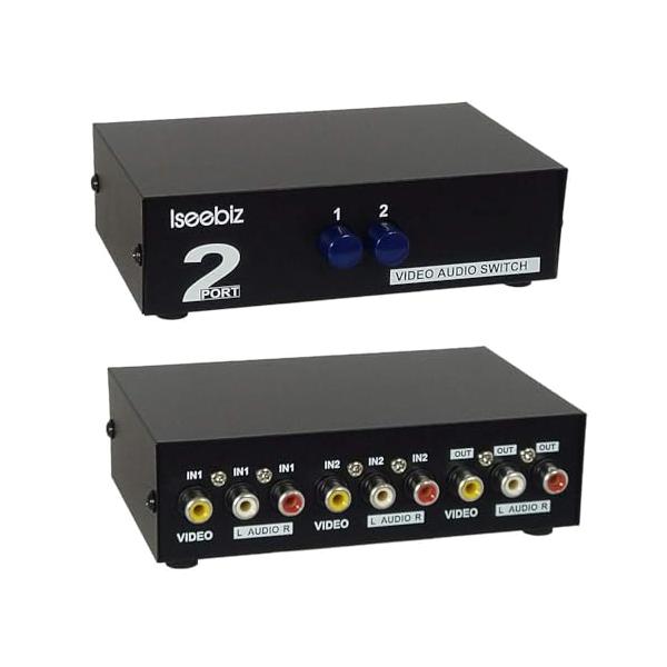 他サイト： Iseebiz AV切替器 オーディオ・ビデオ切替器 機械式・電源不要 双方向 2入力1出力/1入力2出力 金属殻 静電/干渉防止の商品画像