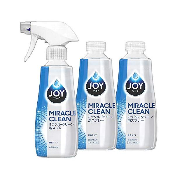 他サイト： ジョイ まとめ買い ミラクルクリーン 泡スプレー 食器用洗剤 微香タイプ 本体 300mL + つけかえ用 300mL×2個の商品画像
