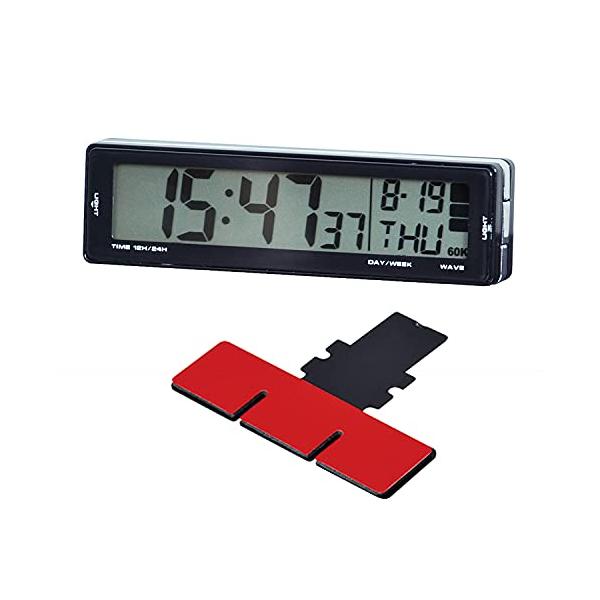 他サイト： セイワ(SEIWA) 車内用品 デジタル時計 ソーラー電波クロック WA80 ブルーLEDバックライト ソーラーパネル搭の商品画像
