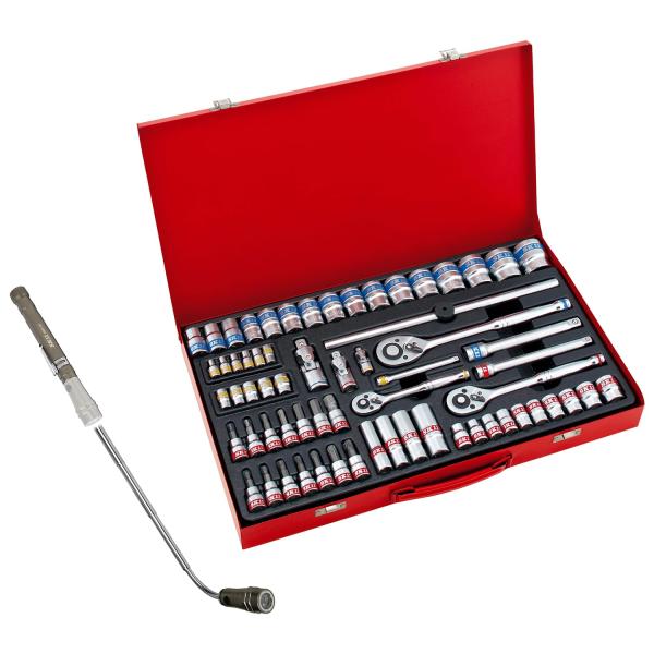 他サイト： SK11 ソケットレンチセット TS-2465M+LEDライト付マグネットバー SMB-4R付きの商品画像