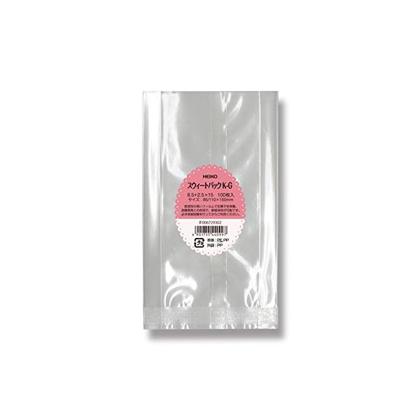 K-Gクリア/巾8.5+全体巾2.5X高15cm/006729302・Size:巾8.5+全体巾2.5X高15cm・パッケージ個数:1・1枚サイズ:巾8.5×マチ2.5×高15cm・厚み:0.06mm・柄:無地・内容量:100枚入・商品特徴...