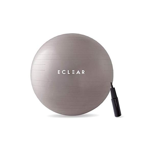 エレコム バランスボール 65cm フィットネス 空気入れ付き 耐荷重500kg グレー HCF-BB65GY