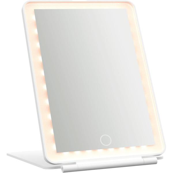 ■商品仕様/スペック・ミラーの周囲に72個の高輝度LEDを配置した充電式ライト付きミラー。・タッチスイッチでライトのON/OFF、照明モード切り替え、明るさ調節が可能。・充電式で電池交換が不要。電源ケーブルもなく外出先でも便利。・バッグに入...