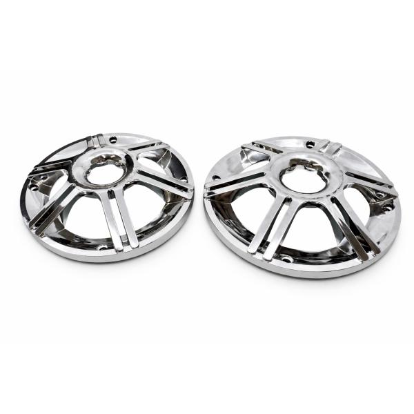 汎用品 マジェスティ 250/C適合 4インチ スピーカーボックスカバー スピーカーメッキカバー　２点セット
