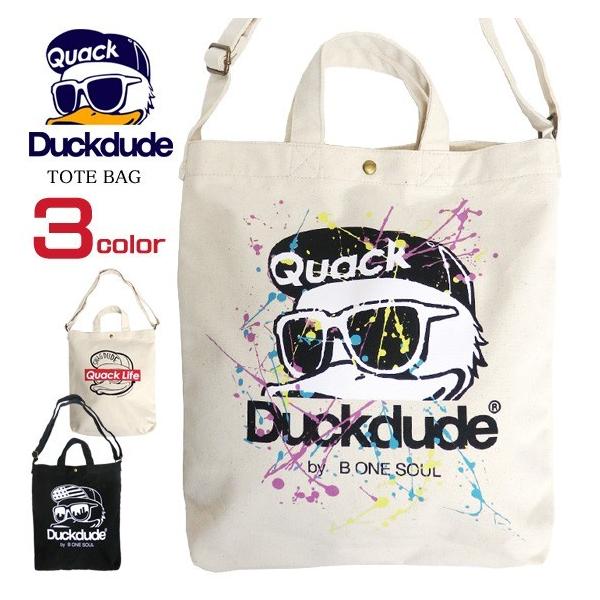 DUCK DUDE バッグ アヒルプリント トートバッグ ダックデュード 2way