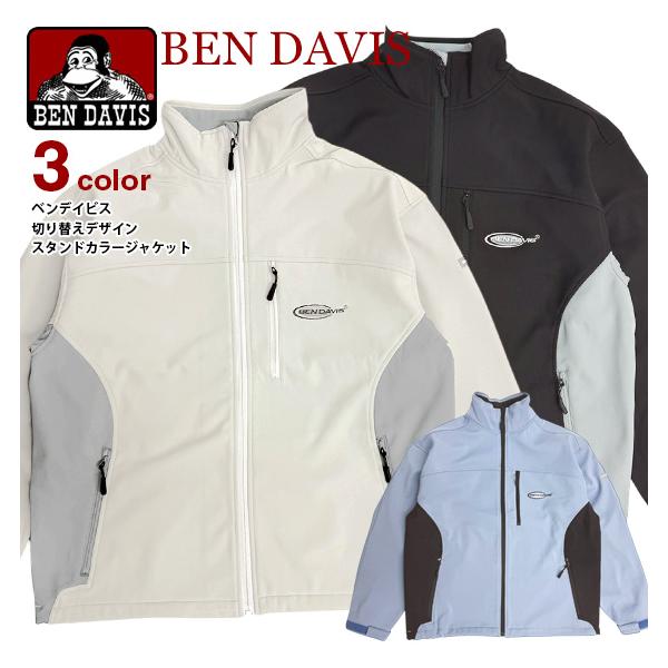 BEN DAVIS スタンドカラー ジャケット ベンデイビス 切替 裏フリース ブルゾン メンズ ロゴ刺繍 ハイネック ブロークコア BEN-2170