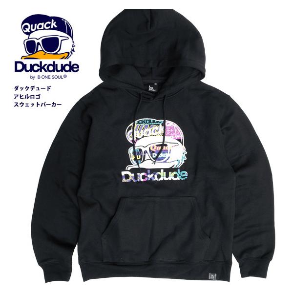 DUCK DUDE パーカー ダックデュード アヒル ロゴ プリント スウェットパーカー ロゴプリント プルオーバーパーカー メンズ フーディー 裏起毛 スエット PKL-409