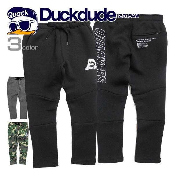 DUCK DUDE テックパンツ ダックデュード 2019AW アヒル ロゴプリント テック フリース ジョガーパンツ メンズ PTL-071