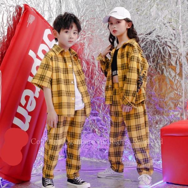 Zeitaku キッズ ダンス衣装 セットアップ ゆるシャツ 半袖 男の子 女の子 ガールズ 韓国 子供服 シャツ ストライプ柄 派手 ダンス 衣装 ヒップホップ キッズ ダンス衣装 カジュアル ジュニア おしゃれ 110 1 130 140 150 160 170 180 豪華 Kanematsuusa Com