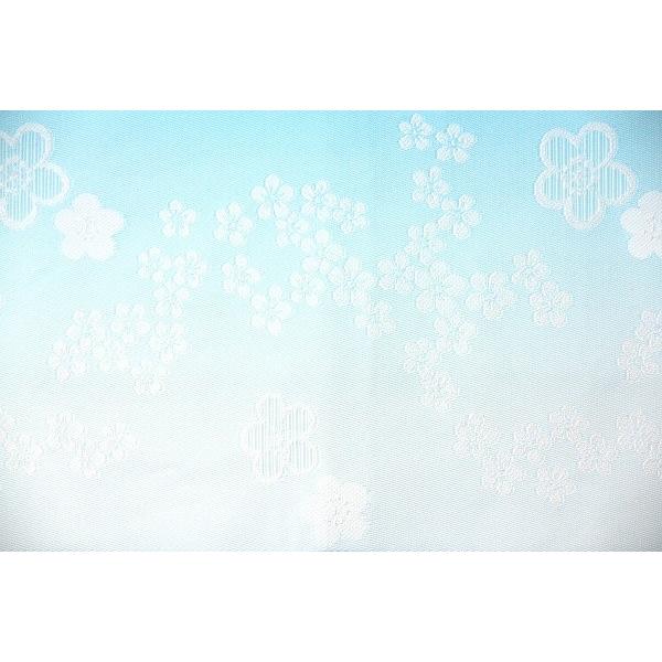 【夏物・浴衣用　単衣用】<br>水色　梅　ボカシ（グラデーション）