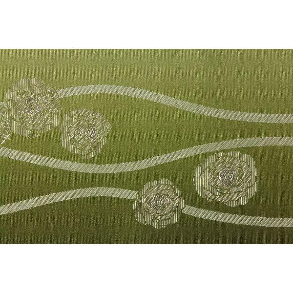 【夏物・浴衣用】<br>緑　バラ　立涌 ラメ　文庫結び