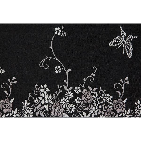 黒地　蝶々（ちょうちょう）　バラ（薔薇）
