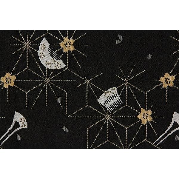 黒地　破れ麻葉文　（サクラ）桜　櫛文