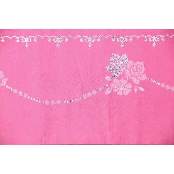 【夏物・浴衣用】<br>ピンク　バラ　装飾　ラメ