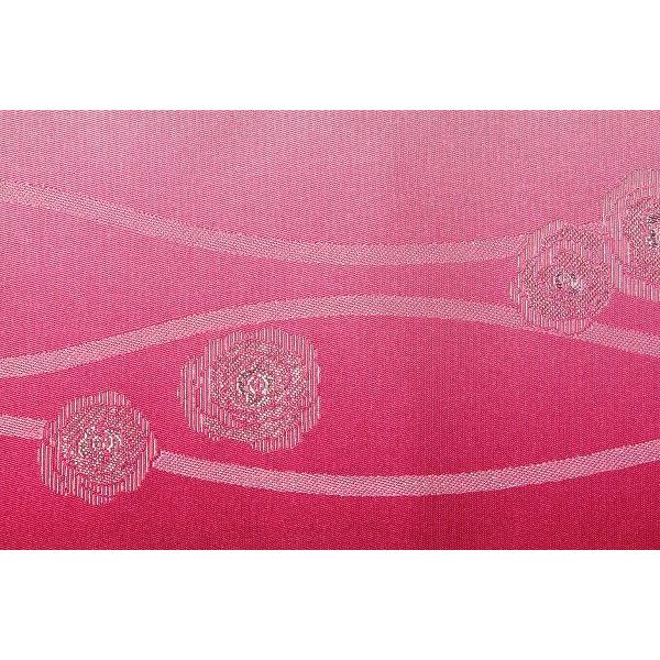 【夏物・浴衣用】<br>ピンク　バラ　立涌 ラメ　文庫結び