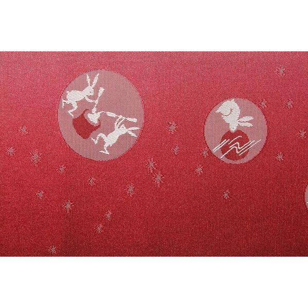 赤色地　月　ウサギ餅つき　星空