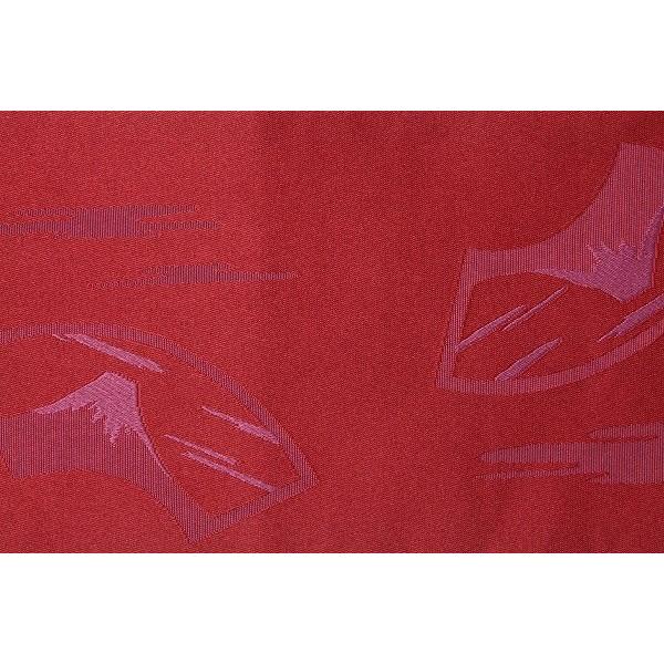 赤色地　富士山　扇面