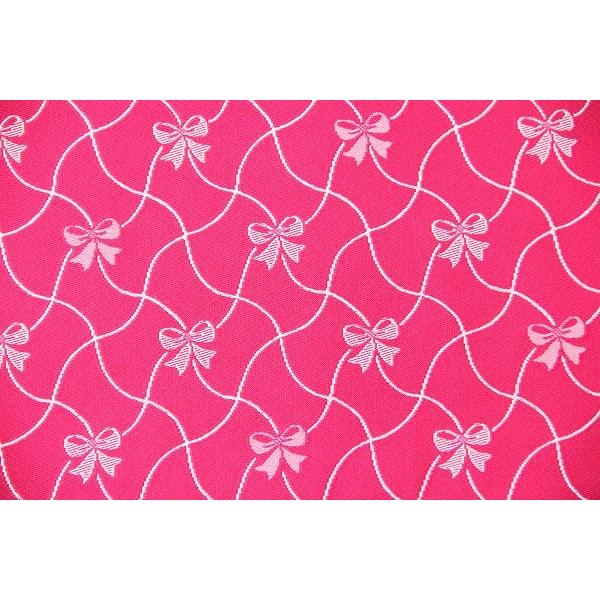 【夏物・浴衣用　単衣用】<br>赤ピンク　リボン　波格子