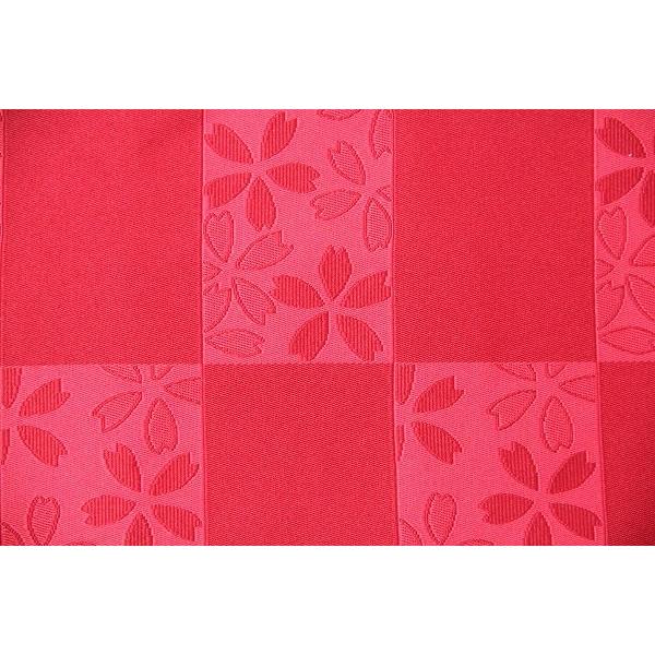【夏物・浴衣用　単衣用】<br>赤　市松　サクラ