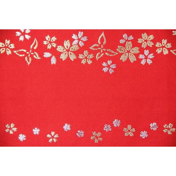 【夏物・浴衣用】<br>赤　サクラ　蝶々　ラメ